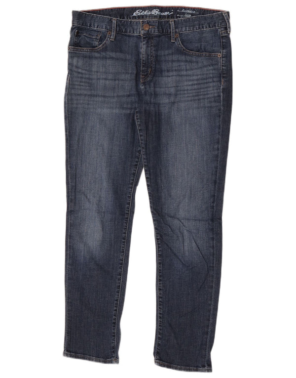 Eddie Bauer Damen Boyfriend Capri Slim Jeans US 8 Medium W32 L20 Blau