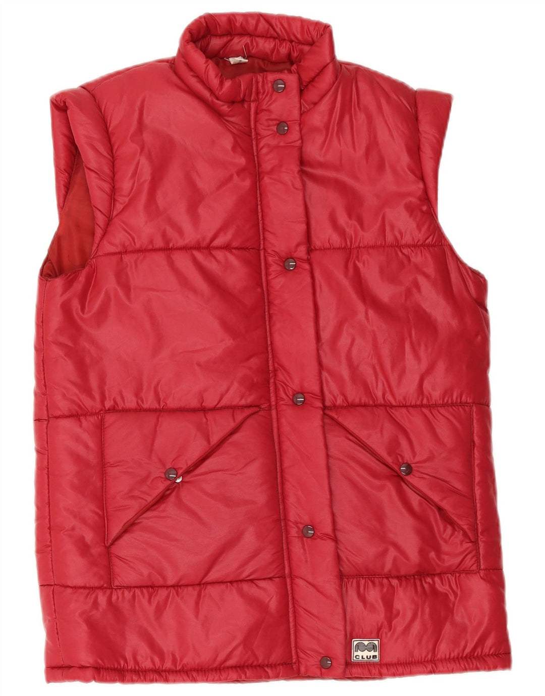 Chaleco acolchado vintage para mujer IT 46 Poliamida roja grande