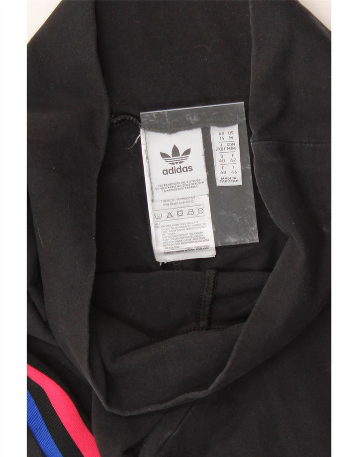 ADIDAS Womens Leggings UK 14 Medium Black Cotton Vintage Adidas and Second-Hand Adidas from Messina Hembry 