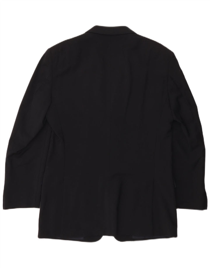 Valentino Mens 3 Button Blazer Jacket IT 50 Large Navy Blue Wool