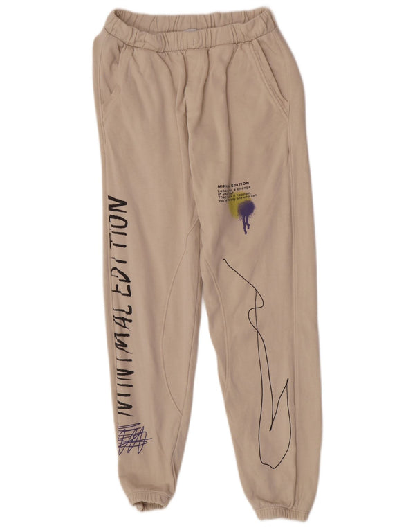 Dziewczęce spodnie dresowe z grafiką Zara Joggers 13-14 lat, beżowa bawełna