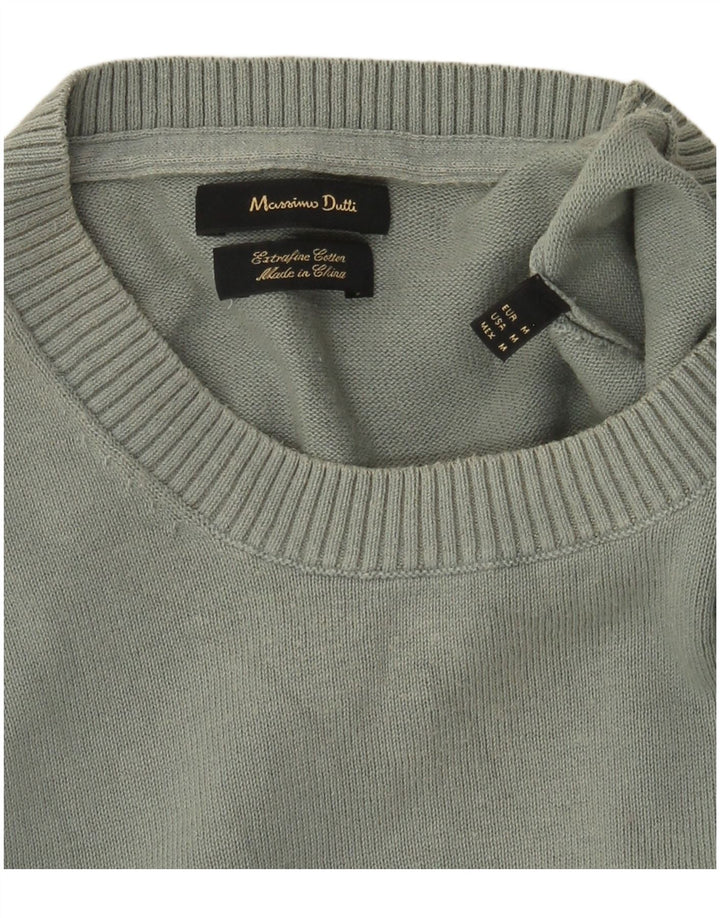Massimo Dutti Herre Crew Neck Jumper Sweater Medium Green