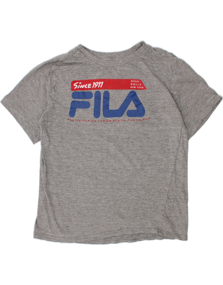 FILA Boys Graphic T-Shirt Top 10-11 Years Medium Grey Vintage Fila and Second-Hand Fila from Messina Hembry 