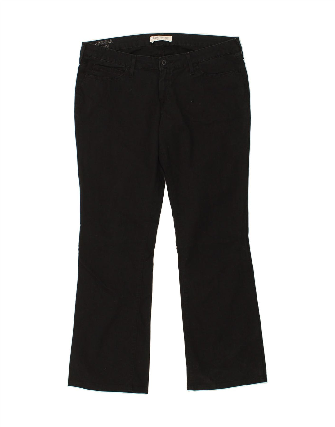 LEE Womens Bootcut Casual Trousers W33 L29 Black Cotton Vintage Lee and Second-Hand Lee from Messina Hembry 
