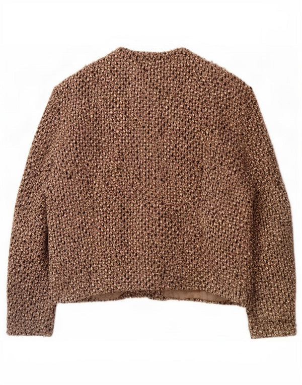 Vintage dame 4-knaps blazerjakke UK 14 Medium Brown Flecked