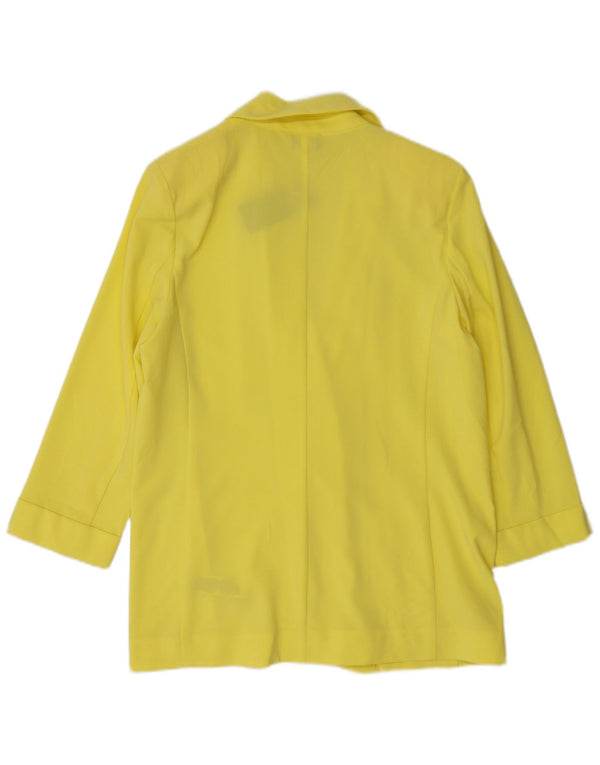 Marks & Spencer Chaqueta tipo blazer abierta de manga 3/4 para mujer UK 40 Amarillo mediano