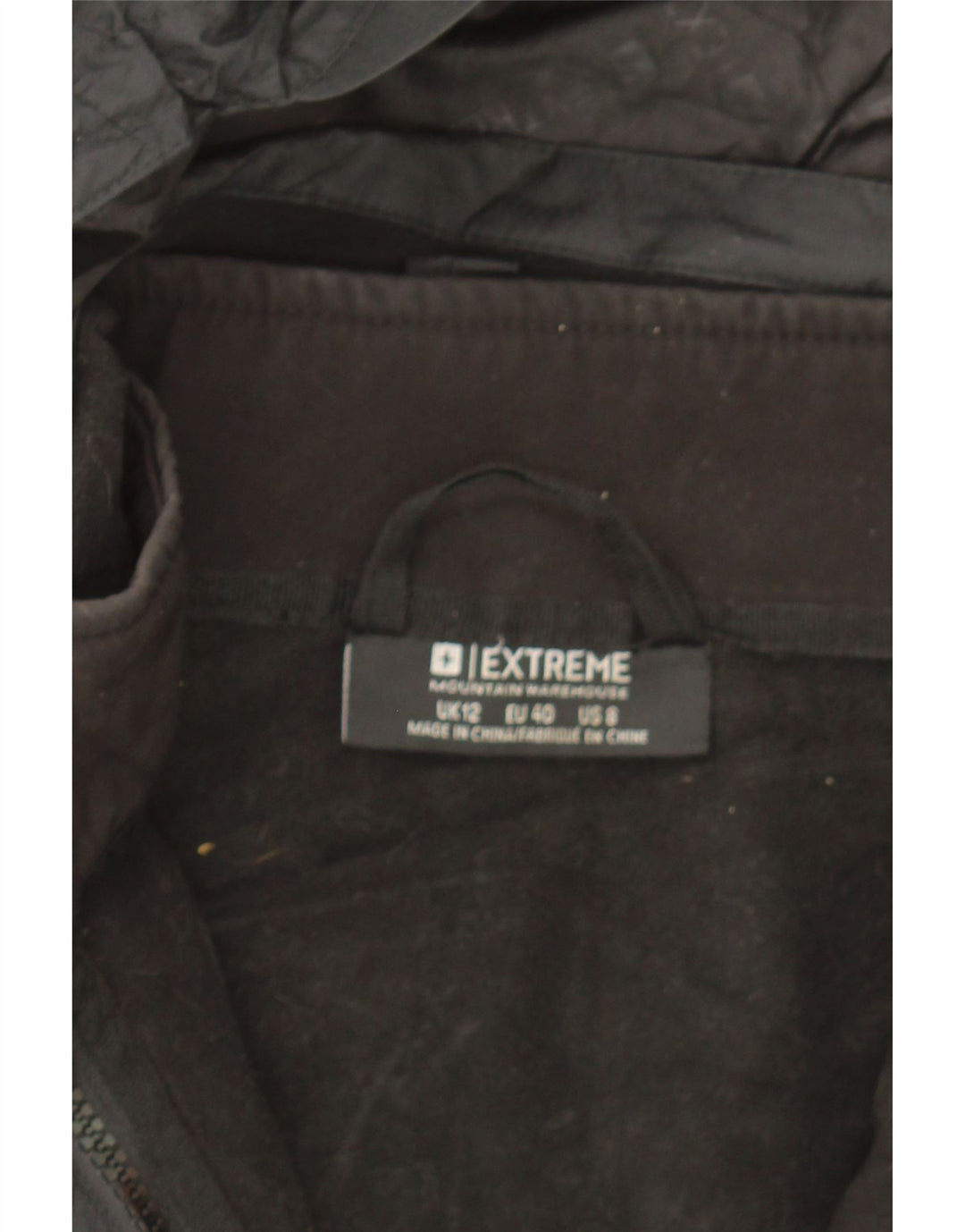 MOUNTAIN WAREHOUSE Womens Hooded Windbreaker Jacket UK 12 Medium Black Vintage Mountain Warehouse and Second-Hand Mountain Warehouse from Messina Hembry 