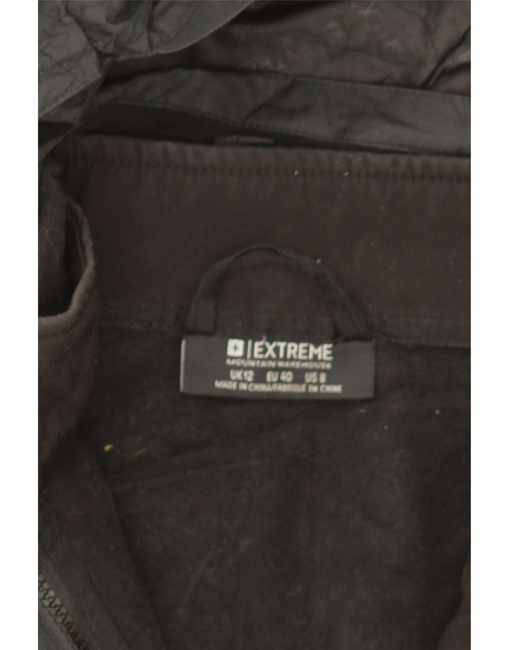 MOUNTAIN WAREHOUSE Womens Hooded Windbreaker Jacket UK 12 Medium Black Vintage Mountain Warehouse and Second-Hand Mountain Warehouse from Messina Hembry 