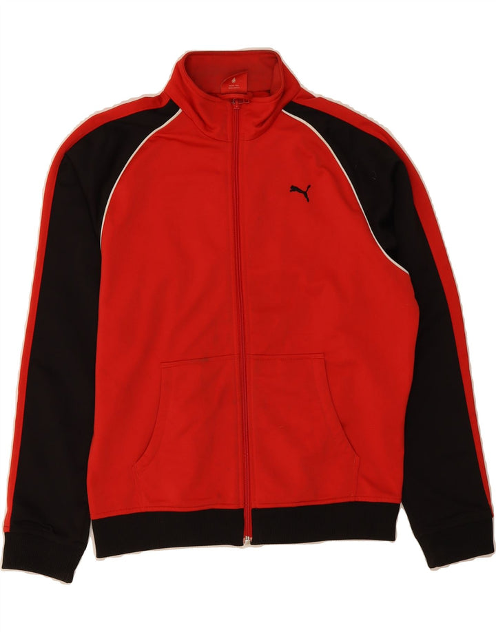 PUMA Boys Tracksuit Top Jacket 13-14 Years  Red Colourblock Polyester Vintage Puma and Second-Hand Puma from Messina Hembry 