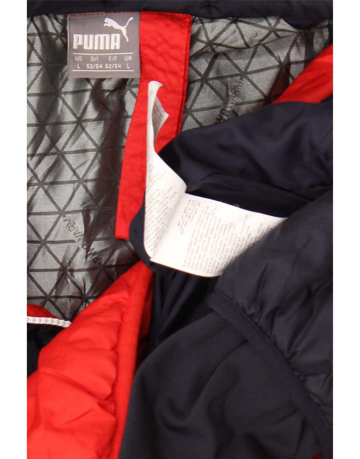 Puma Herre hættepolstret jakke UK 40 Large Red Colourblock Polyester