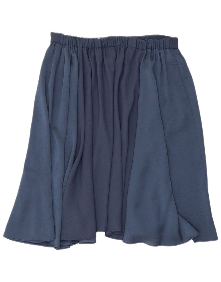 Zara Womens Flared Skirt Large W32 Navy Blue