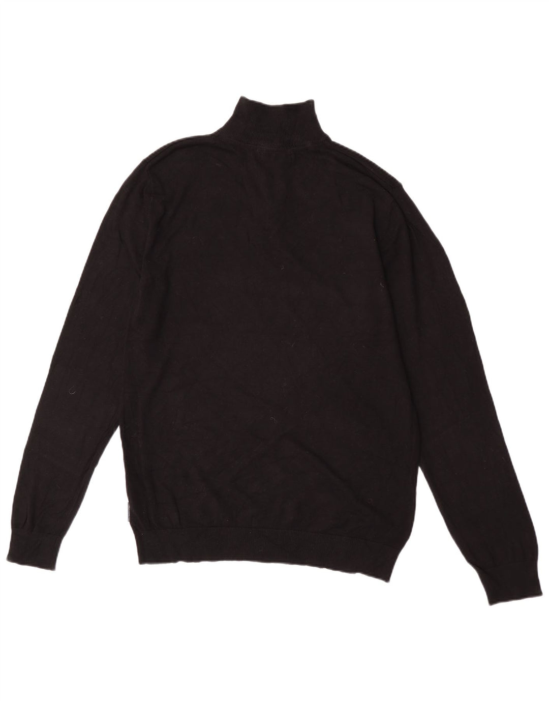 French Connection Mens Zip Neck Jumper Sweater Large Black Viscose