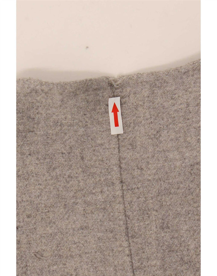 Zara Womens 3/4 Sleeve Oversized Overcoat UK 10 Small Grey Wool