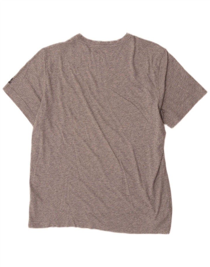 Reebok Mens Graphic T-Shirt Top Large Grey Cotton