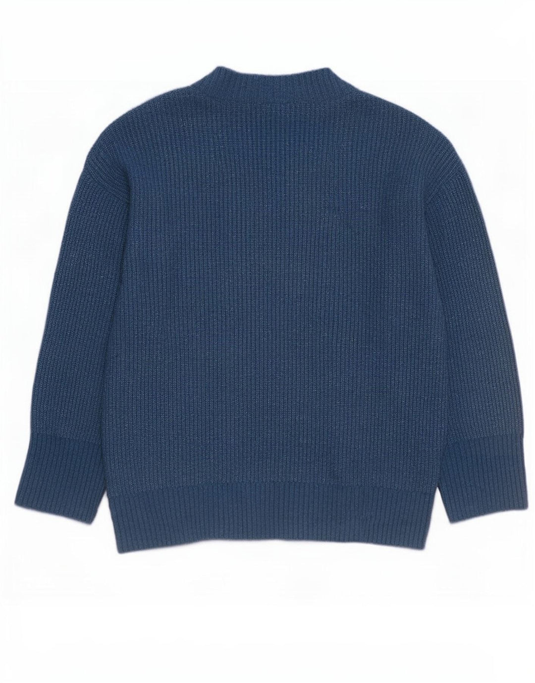 Zara Damen-Pullover mit V-Ausschnitt, übergroß, UK 14, Mittelblau, Polyester