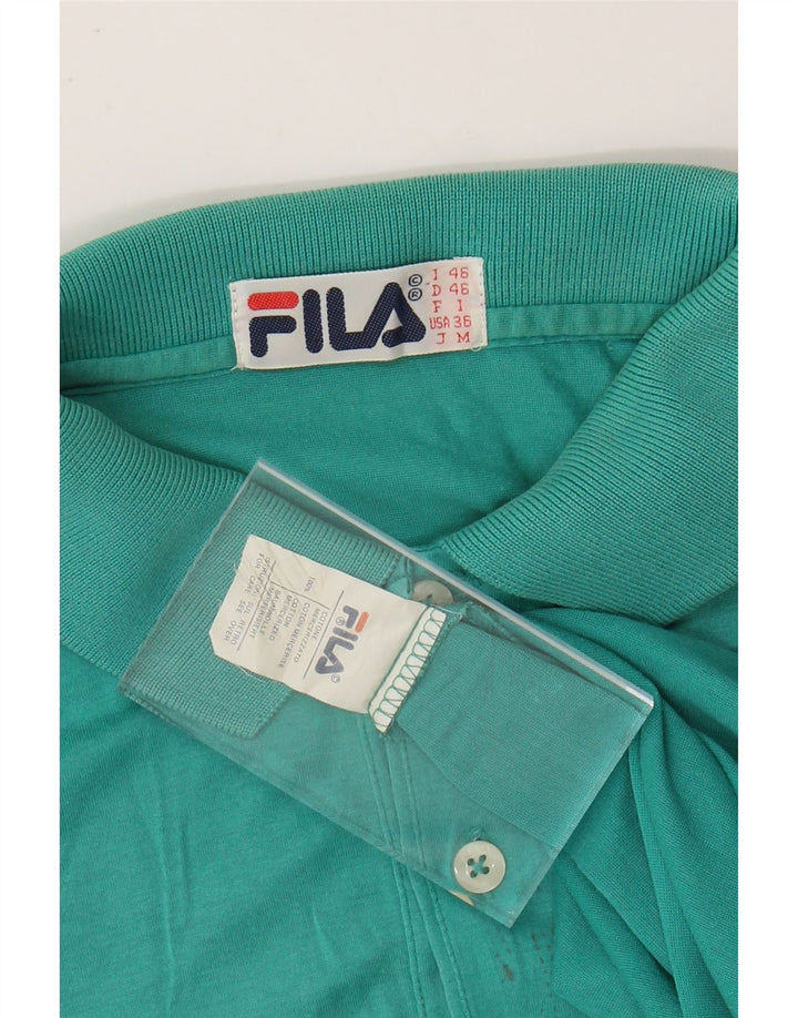 FILA Mens Polo Shirt IT 46 Small Green Cotton