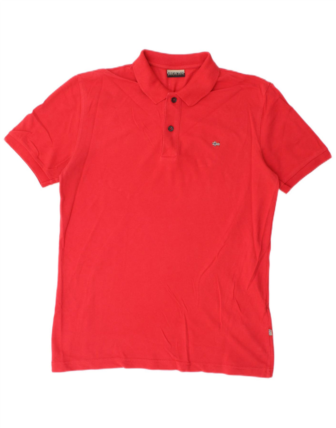 Napapijri Mens Polo Shirt Medium Red Cotton