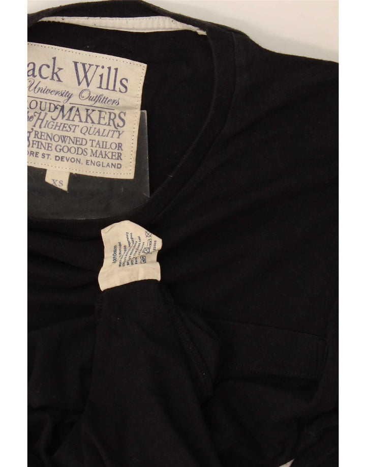 Jack Wills Mens Top Long Sleeve XS Black Cotton