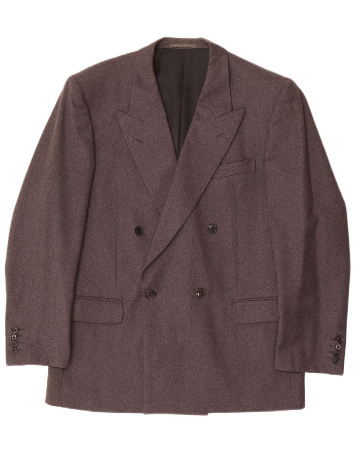 Caesar  Mens Double Breasted Blazer Jacket UK 38 Medium Grey Wool