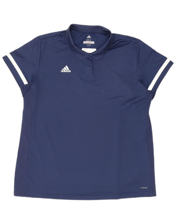 Polo lunga da donna Adidas UK 24/26 2XL poliestere blu navy