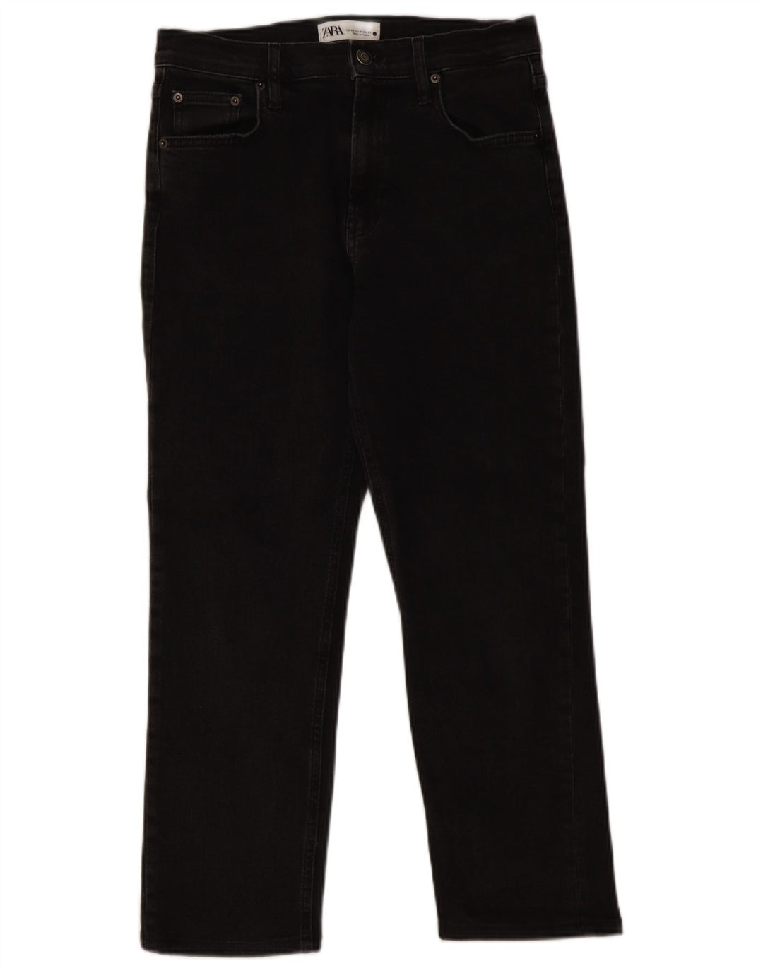Zara Womens Cropped Jeans EU 40 Medium W30 L26 Black