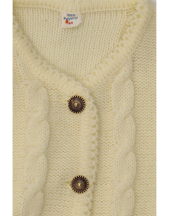 VINTAGE Womens Cardigan Sweater IT 44 Medium Off White Polyacrylic Vintage Vintage and Second-Hand Vintage from Messina Hembry 