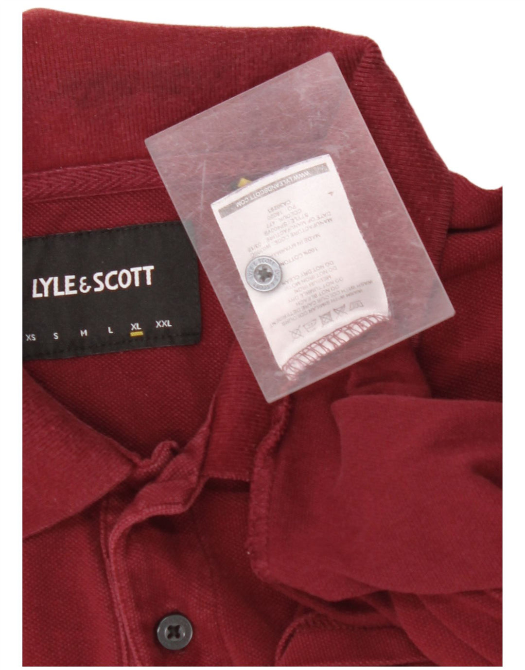 LYLE & SCOTT Mens Polo Shirt XL Maroon Cotton