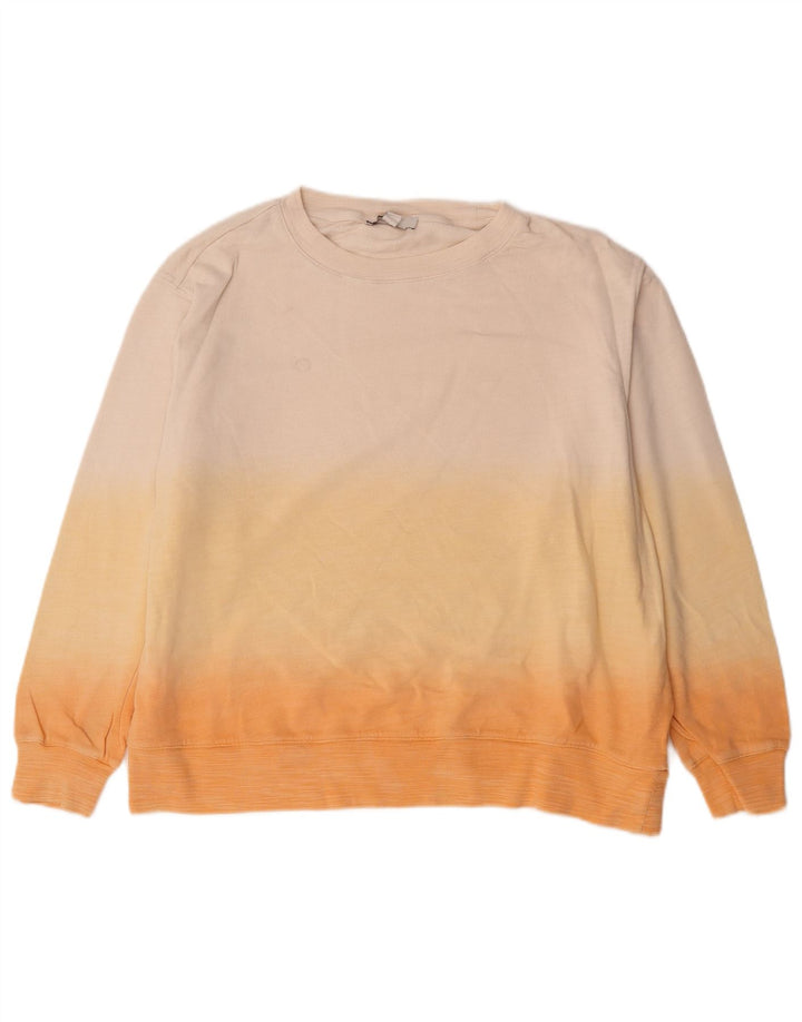 Marks & Spencer Womens Sweatshirt Jumper UK 16 Large Beige Tie Dye