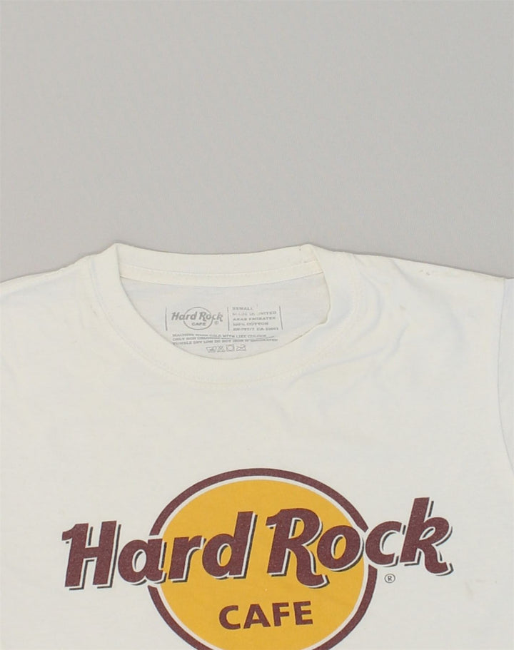 HARD ROCK CAFE Mens Barcelona Graphic T-Shirt Top XS White Cotton | Vintage Hard Rock Cafe | Thrift | Second-Hand Hard Rock Cafe | Used Clothing | Messina Hembry 