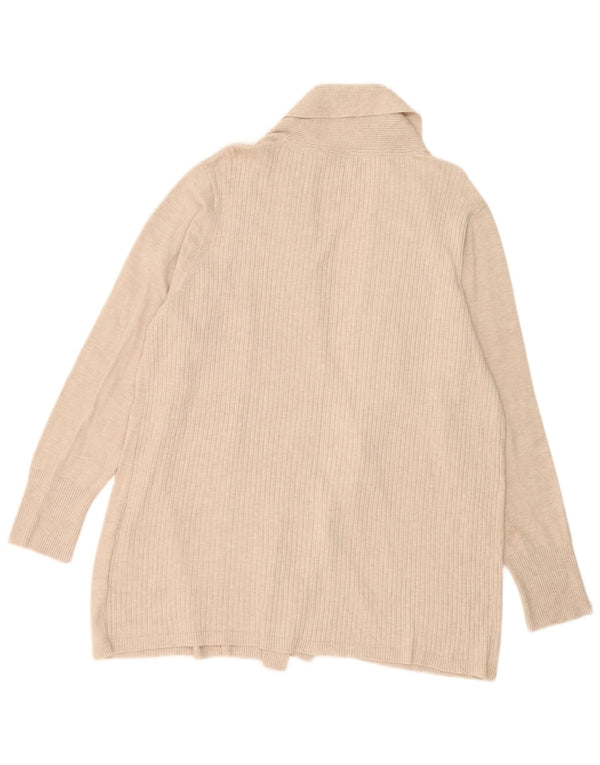 M&Co Dame Longline Open Cardigan Sweater UK 20 2XL Beige Viscose