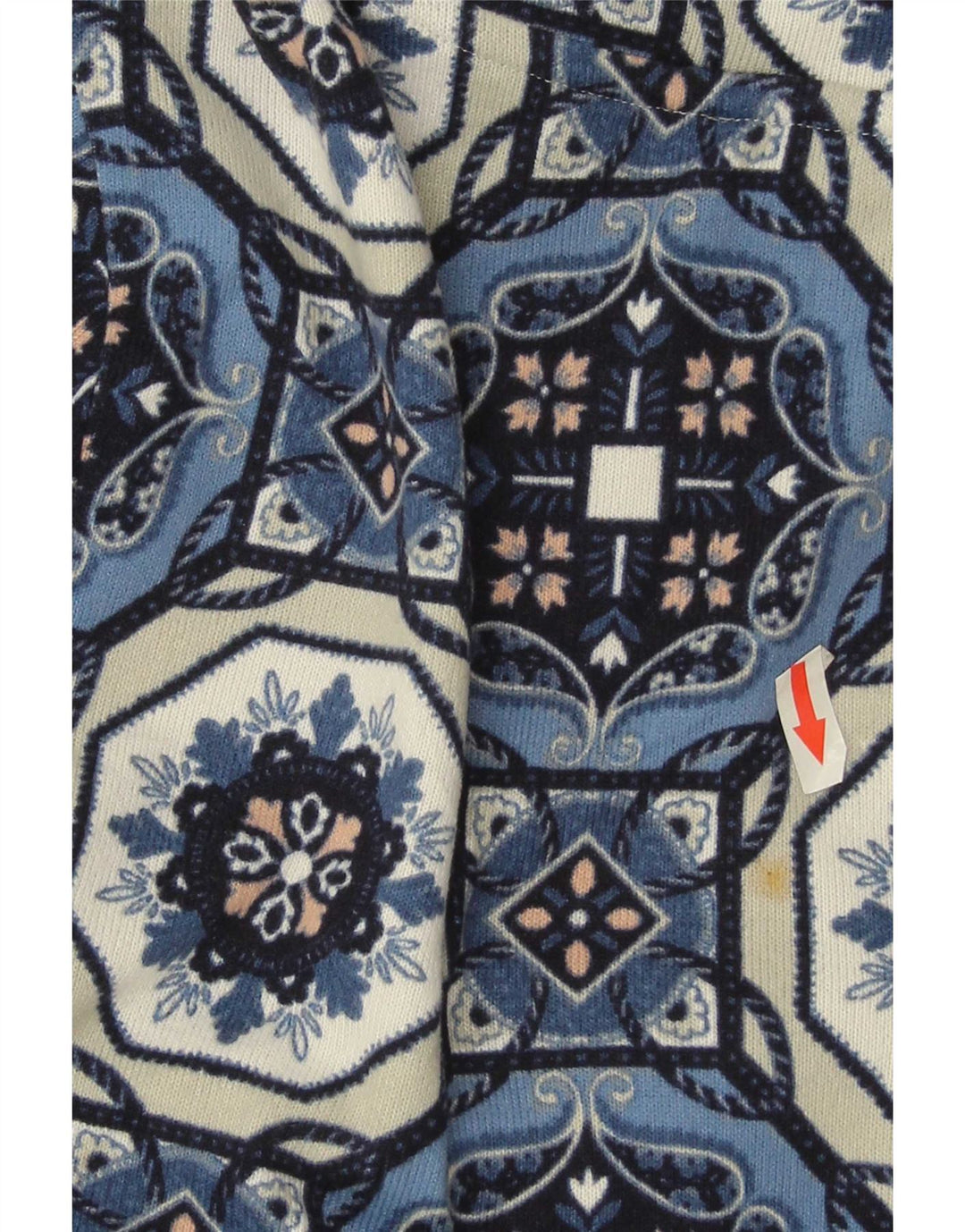 Marks & Spencer Womens 3/4 Sleeve Tunic Top UK 12 Medium Blue Geometric