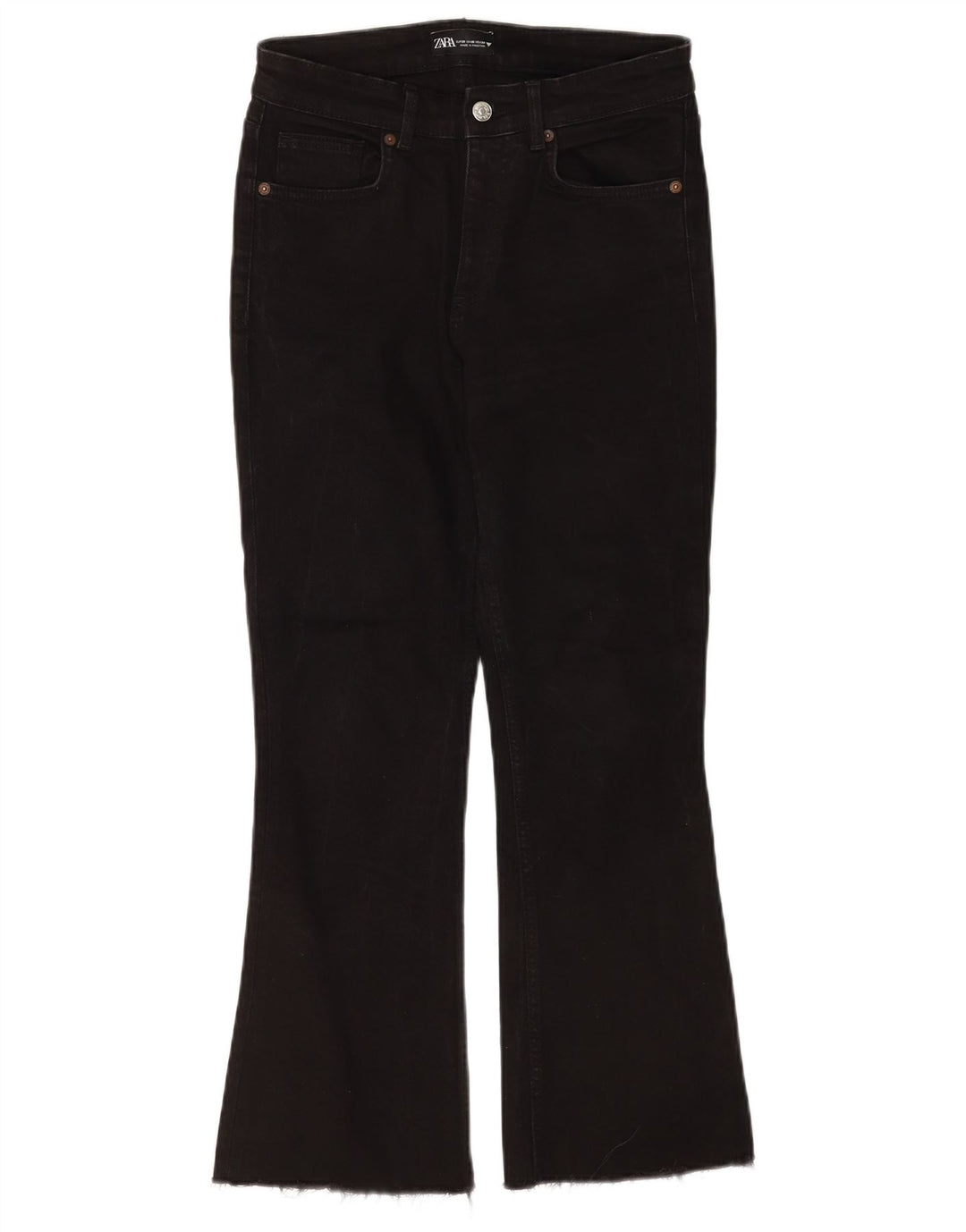 Zara Womens Flared Jeans EU 38 Small W28 L26 Black Cotton