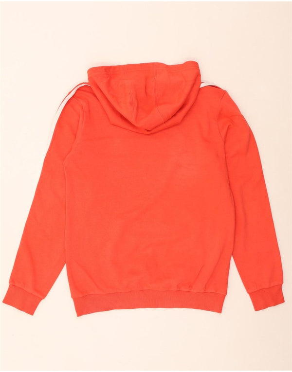 Adidas Boys Hoodie Jumper 15-16 Years Orange Colourblock Cotton