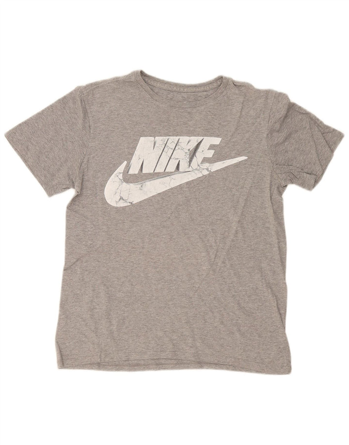 Nike Mens Athletic Cut Graphic T-Shirt Top Small Grey Flecked