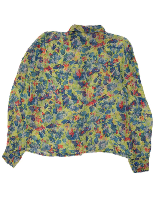 Camicetta trasparente da donna Leonik IT 52 2XL Verde floreale