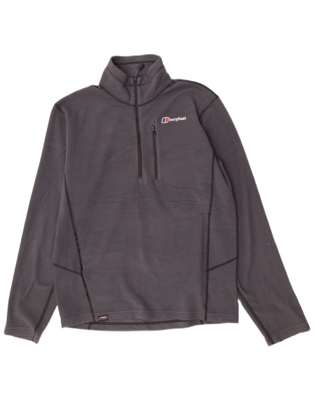 Berghaus Pull polaire à col zippé pour homme, grand, gris, polyester