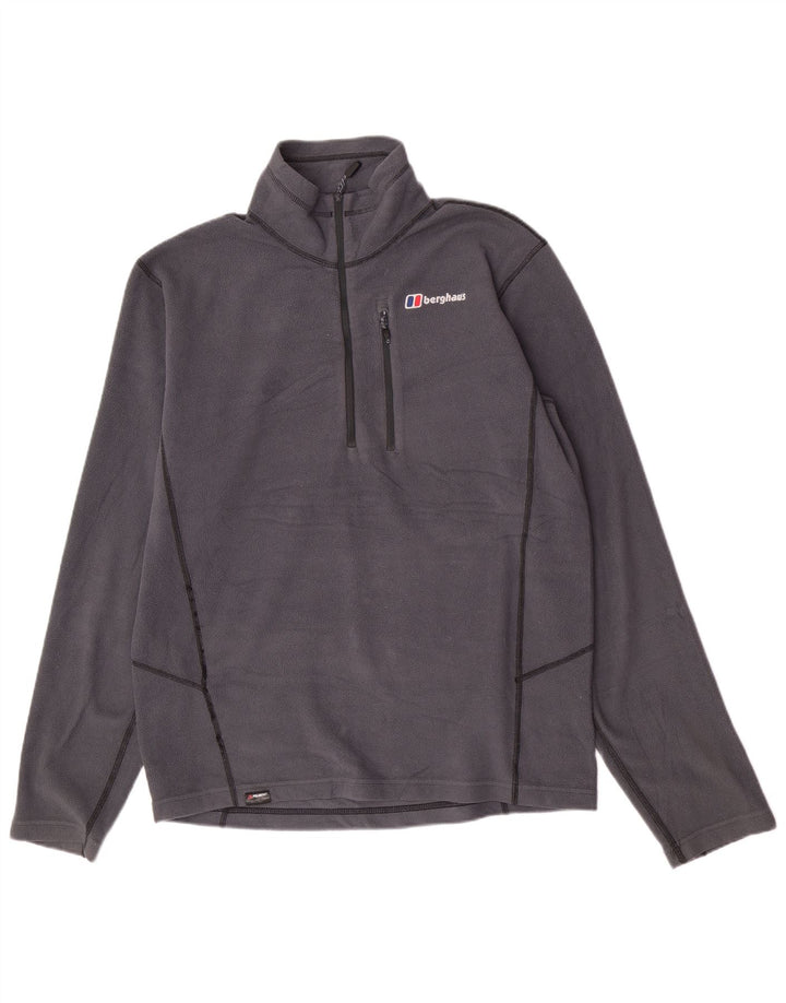 Berghaus Pull polaire à col zippé pour homme, grand, gris, polyester