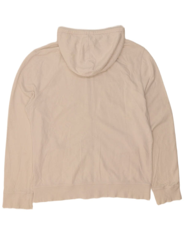 Maglione con cappuccio e zip grafica da uomo Calvin Klein Jeans 2XL in cotone bianco