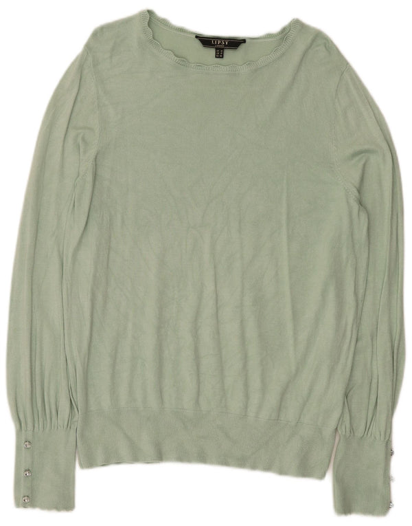 Lipsy Womens Boat Neck Jumper Sweater UK 16 Large Green Viscose