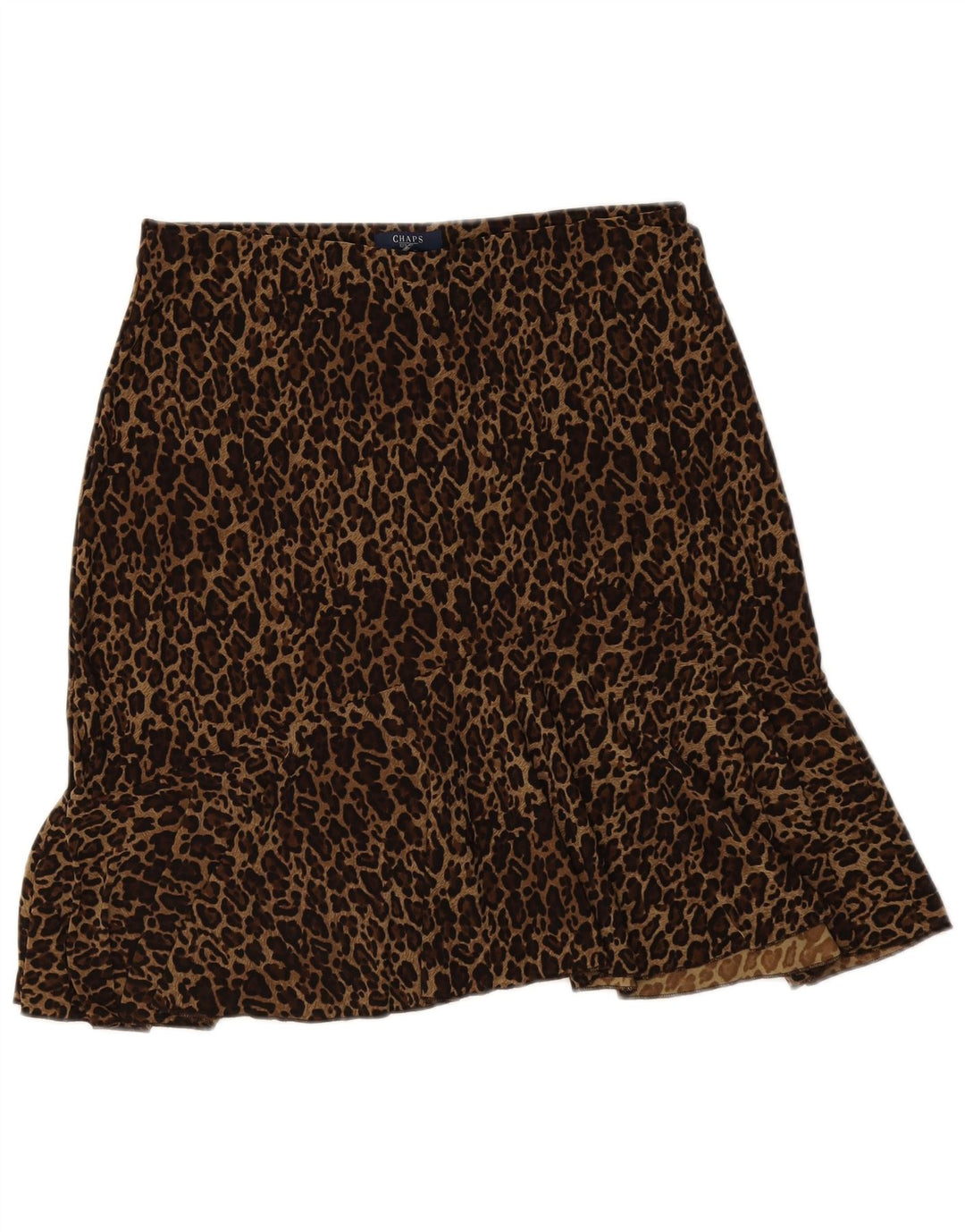 CHAPS Womens Trumpet Skirt Medium W30 Brown Animal Print Polyester