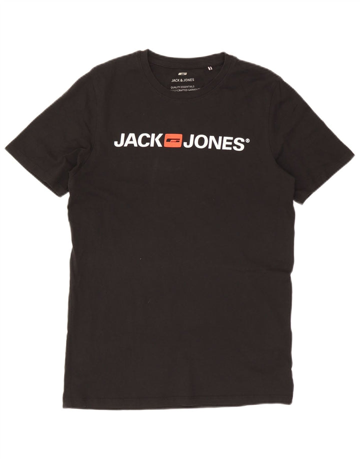 Jack & Jones Mens Graphic T-Shirt Top Large Black