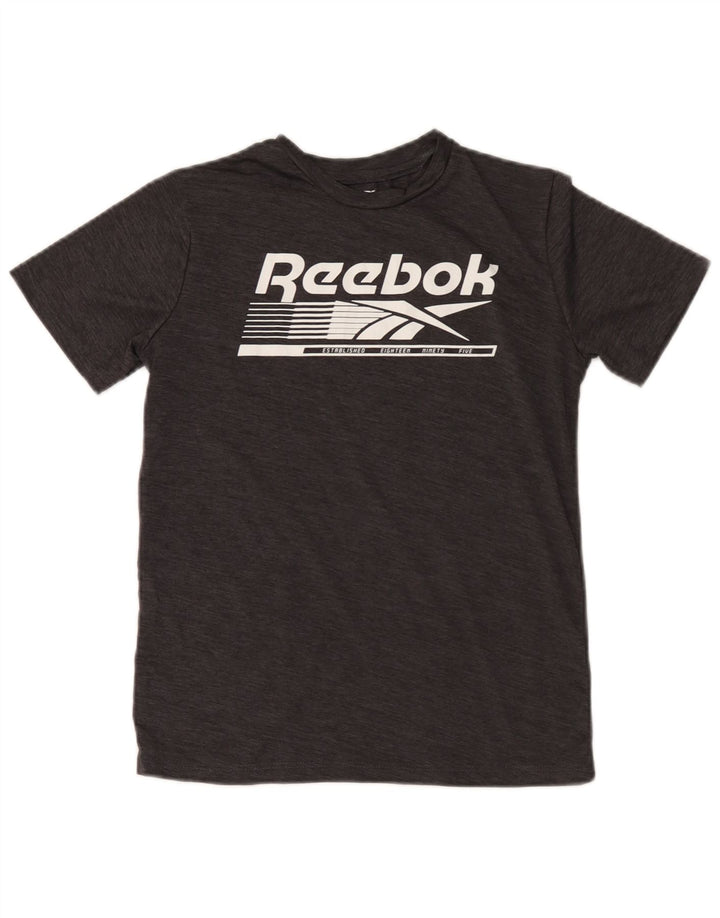 Reebok Boys Graphic T-Shirt Top 10-11 Years Medium Grey Polyester