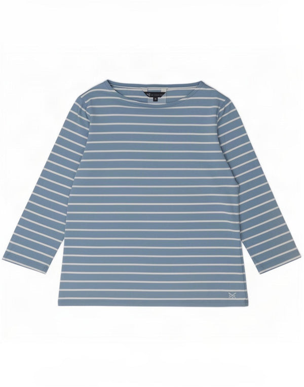 Crew Clothing Γυναικεία τοπ 3/4 μανίκια UK 12 μεσαία μπλε ριγέ βαμβακερά
