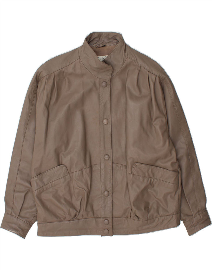 CLASSIC Womens Leather Jacket UK 18 XL Grey Leather Vintage CLASSIC and Second-Hand CLASSIC from Messina Hembry 