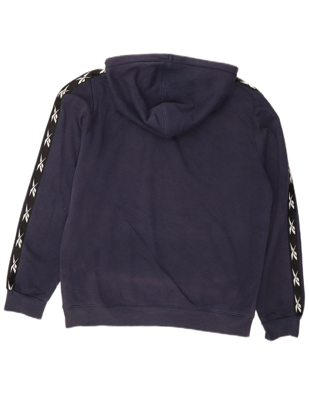 Reebok Mens Graphic Hoodie Jumper Medium Navy Blue Cotton