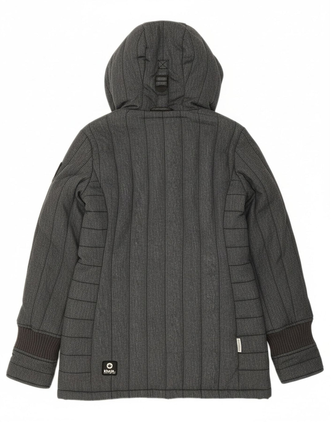KHUJO Mens Hooded Padded Jacket UK 34 XS Grey Polyester