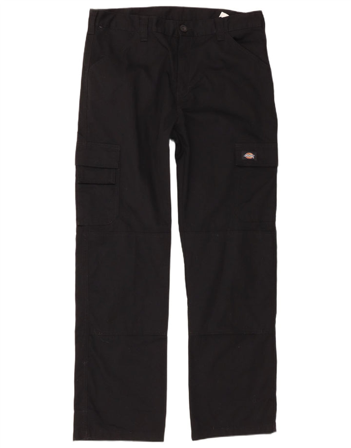 Dickies Mens Straight Cargo Trousers W34 L32 Black Polyester