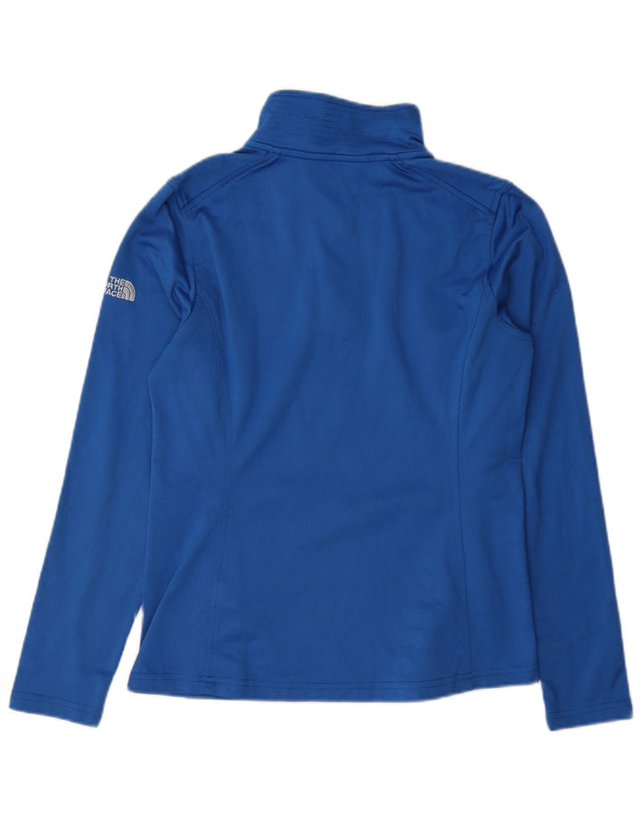 The North Face Maglia da ginnastica da donna con collo e zip, taglia UK 10, piccola, blu