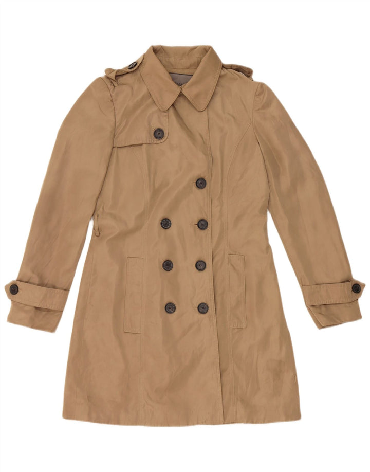 Zara Womens Trench Coat UK 14 Medium Beige Polyester