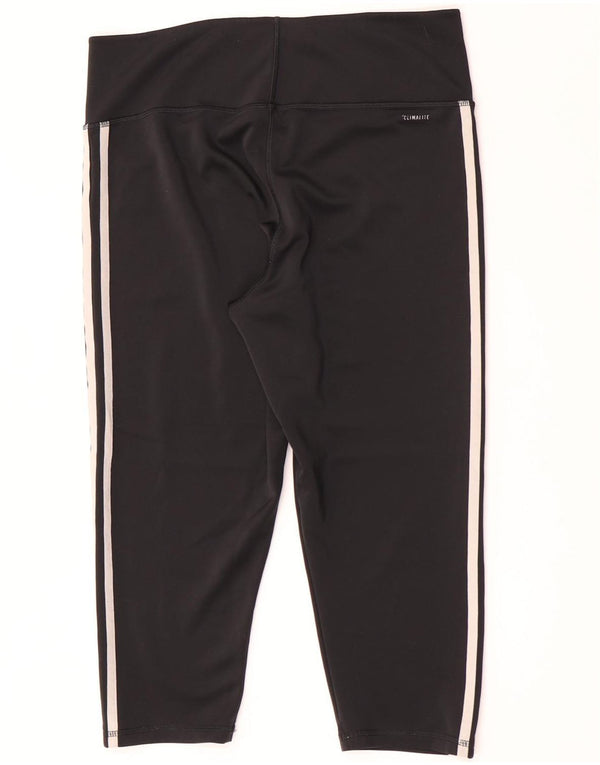 Adidas Womens Climalite Capri Leggings UK 16/18 Large Black Polyester